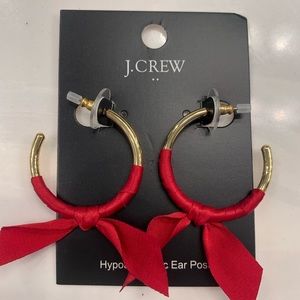 New Gold and Red Ribbon Earrings
